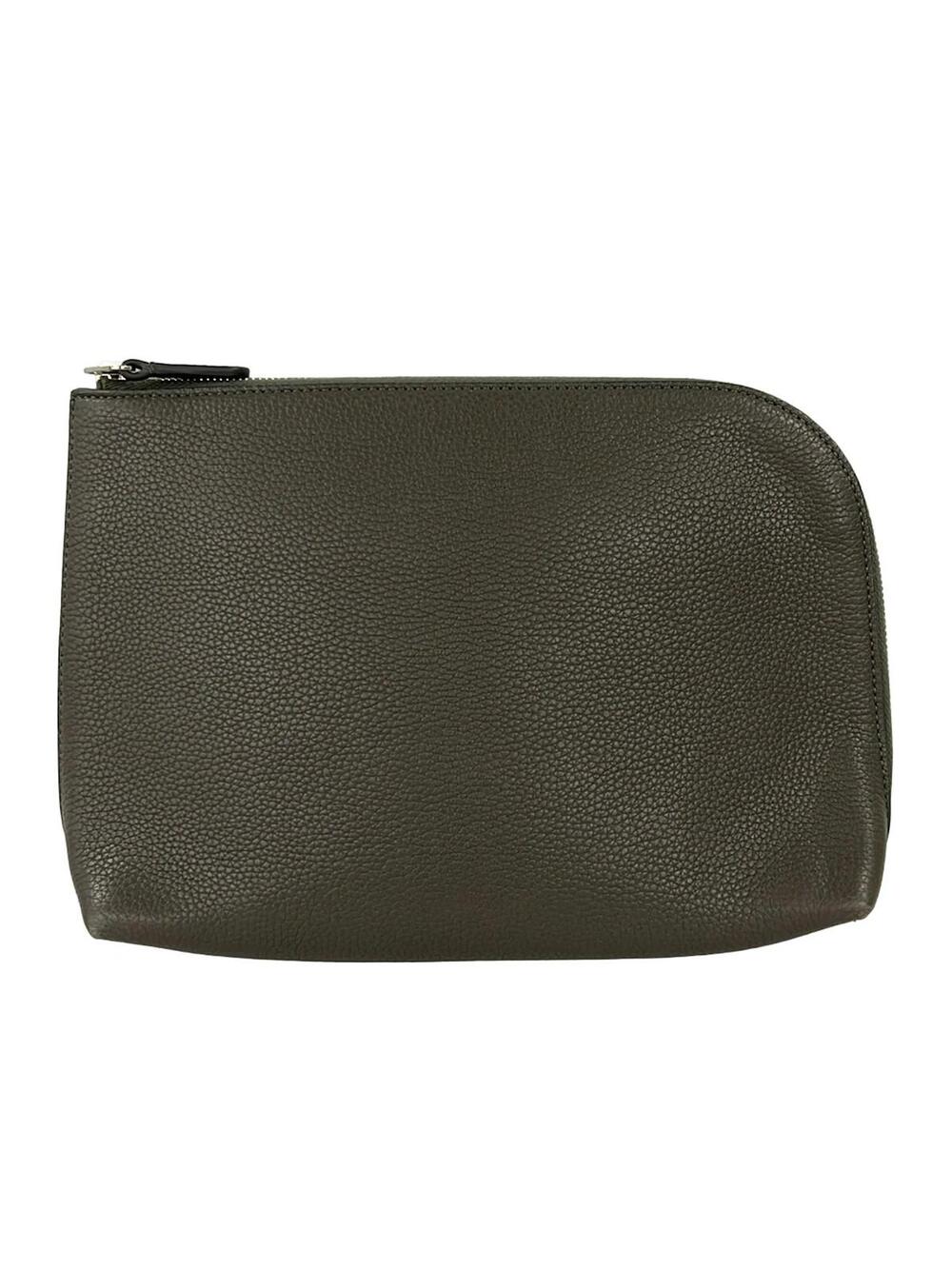 The Row Dark Gray Leather Pouch #277676T54B